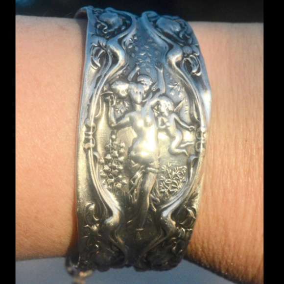 Antique Obsessions Jewelry - Goddess Cherubs Antique Sterling Silver Bracelet